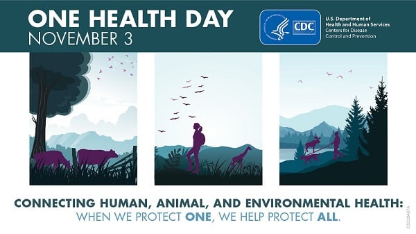 One Health Day November 3: Connecting Human, Animal, and Environmental Health: When We Protect One, We Help Protect All.