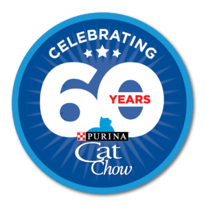 Purina Cat Chow 60th anniversary logo.
