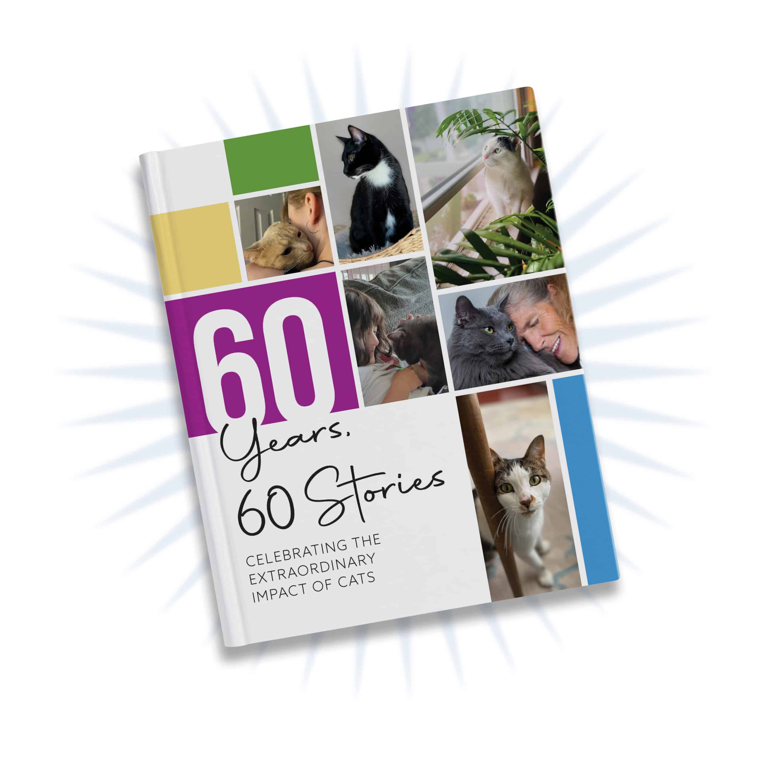 Cat Chow 60th anniversary book cover.