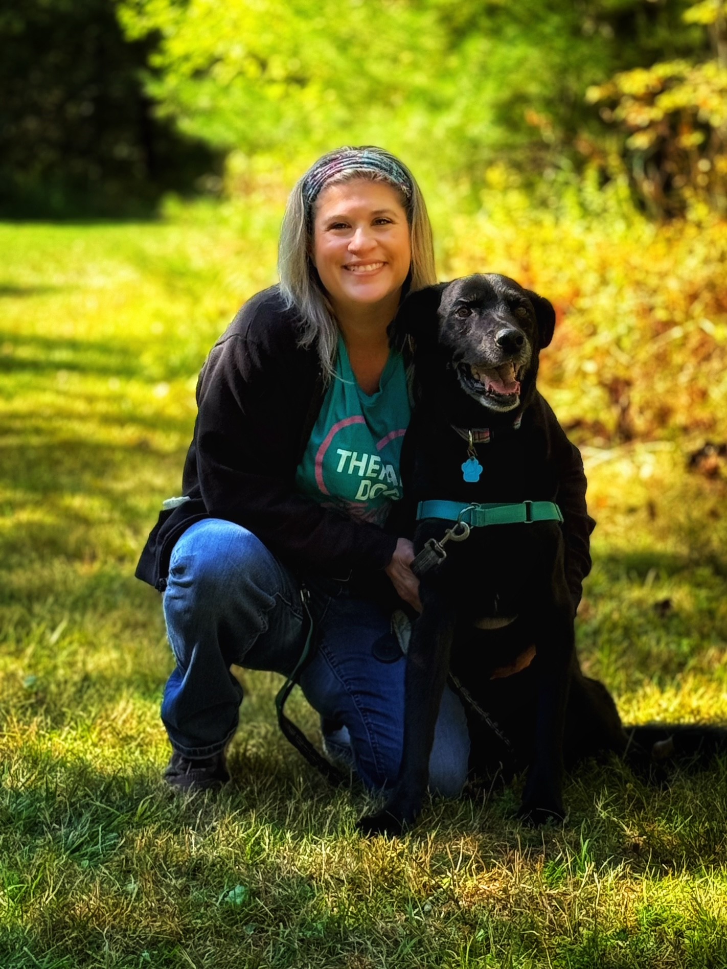 Calm therapy animal volunteer helping reduce stress